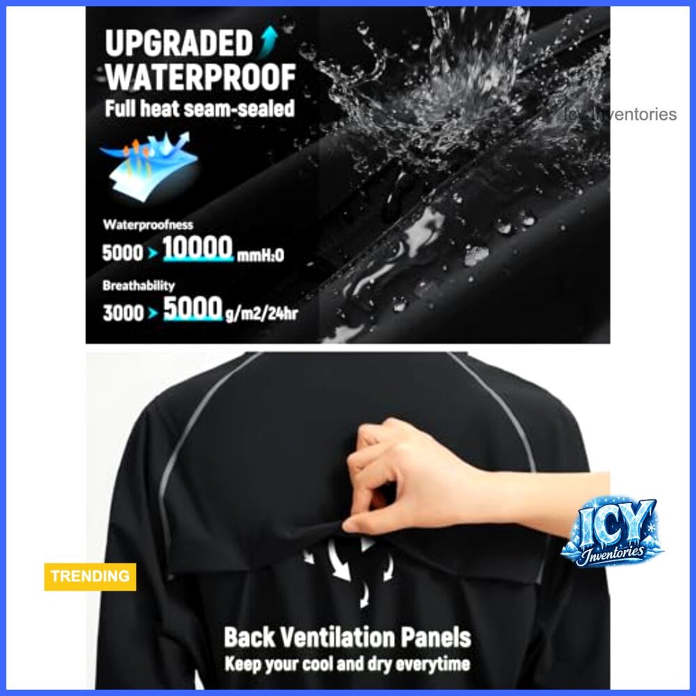 Waterproof Polyester Rain Jacket Lightweight Pack… - image 3